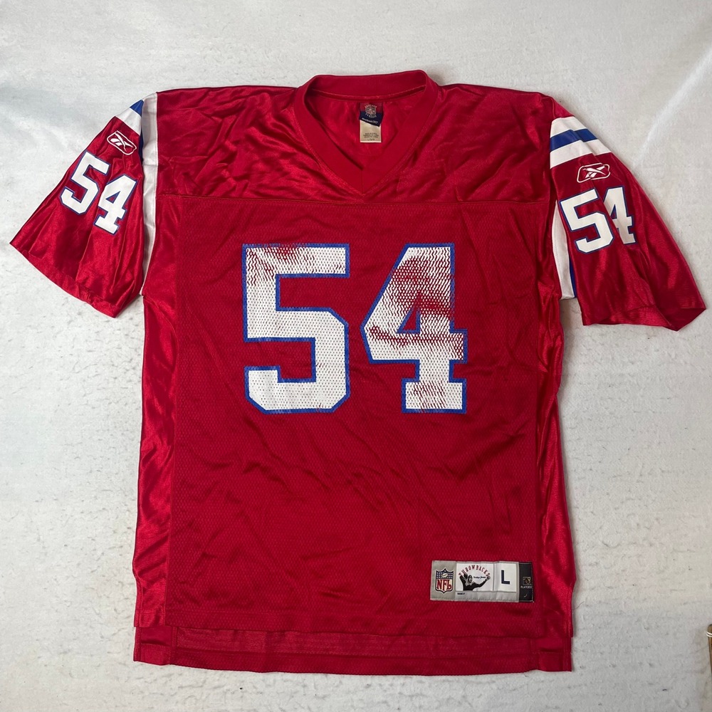 Reebok NFL Jersey Mens Large Red Gridiron Classic Throwbacks Tedy Bruschi‎ 54